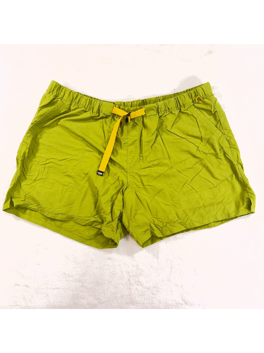 REI Co-op Mens Hiking Shorts Chartreuse Nylon Ripstop Integrated Belt XXL